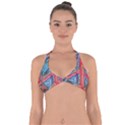 Hippie Peace Sign Psychedelic Trippy Halter Neck Bikini Top View1