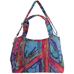 Hippie Peace Sign Psychedelic Trippy Double Compartment Shoulder Bag by Modalart