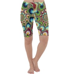 Colorful Psychedelic Fractal Trippy Cropped Leggings 