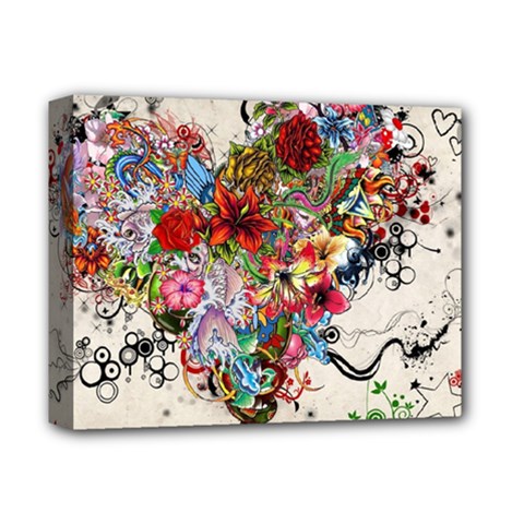 Valentine s Day Heart Artistic Psychedelic Deluxe Canvas 14  x 11  (Stretched)