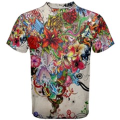 Valentine s Day Heart Artistic Psychedelic Men s Cotton T-shirt by Modalart