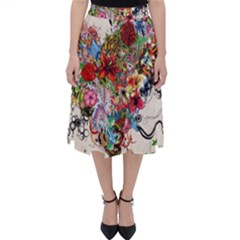 Valentine s Day Heart Artistic Psychedelic Classic Midi Skirt