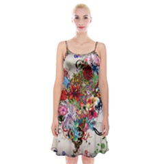 Valentine s Day Heart Artistic Psychedelic Spaghetti Strap Velvet Dress