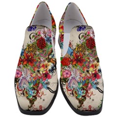 Valentine s Day Heart Artistic Psychedelic Women Slip On Heel Loafers