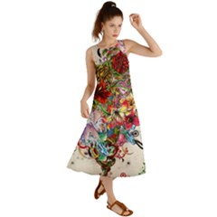 Valentine s Day Heart Artistic Psychedelic Summer Maxi Dress