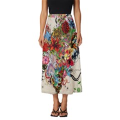 Valentine s Day Heart Artistic Psychedelic Classic Midi Chiffon Skirt