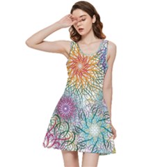 Psychedelic Flowers Yellow Abstract Psicodelia Inside Out Racerback Dress by Modalart
