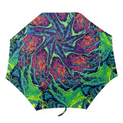 Color Colorful Geoglyser Abstract Holographic Folding Umbrellas by Modalart