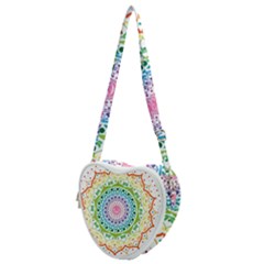 Mandala Pattern Rainbow Pride Heart Shoulder Bag by Vaneshop