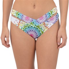 Mandala Pattern Rainbow Pride Double Strap Halter Bikini Bottoms by Vaneshop