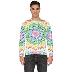 Mandala Pattern Rainbow Pride Men s Fleece Sweatshirt by Vaneshop