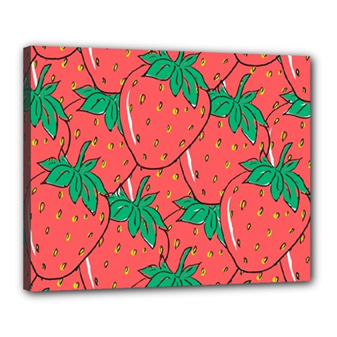 Texture Sweet Strawberry Dessert Food Summer Pattern Canvas 20  X 16  (stretched)