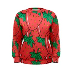 Texture Sweet Strawberry Dessert Food Summer Pattern Women s Sweatshirt