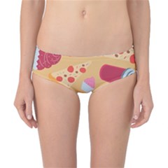 Fast Junk Food  Pizza Burger Cool Soda Pattern Classic Bikini Bottoms