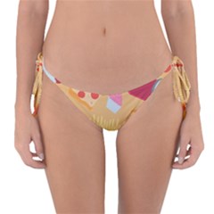 Fast Junk Food  Pizza Burger Cool Soda Pattern Reversible Bikini Bottoms