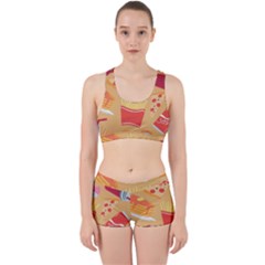Fast Junk Food  Pizza Burger Cool Soda Pattern Work It Out Gym Set by Sarkoni