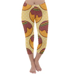 Takoyaki Food Seamless Pattern Capri Winter Leggings 