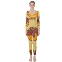 Takoyaki Food Seamless Pattern Long Sleeve Catsuit