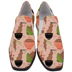 Doodle Yakisoba Seamless Pattern Women Slip On Heel Loafers by Sarkoni
