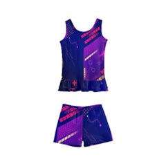 Vector Design Gamming Sytle Retro Art Pattern Kids  Boyleg Swimsuit