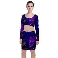Vector Design Gamming Sytle Retro Art Pattern Top And Skirt Sets