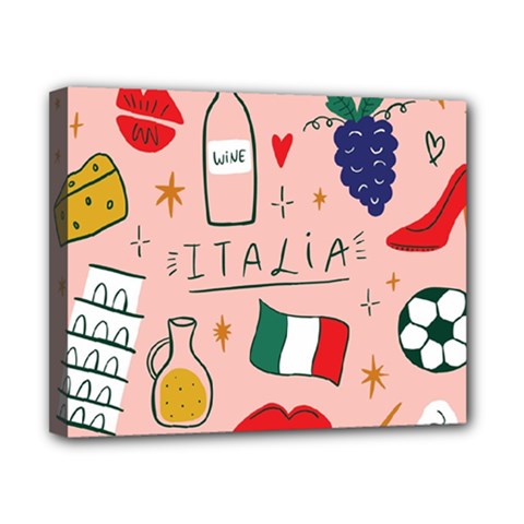 Food Pattern Italia Canvas 10  X 8  (stretched)