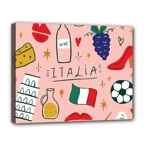 Food Pattern Italia Canvas 14  x 11  (Stretched)