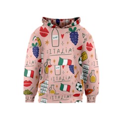 Food Pattern Italia Kids  Pullover Hoodie