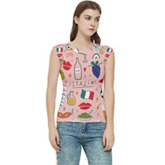 Food Pattern Italia Women s Raglan Cap Sleeve T-Shirt