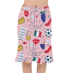 Food Pattern Italia Short Mermaid Skirt