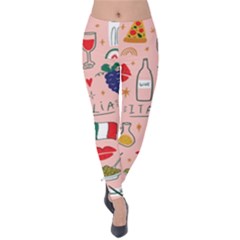 Food Pattern Italia Velvet Leggings