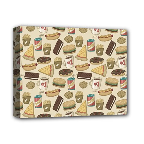 Junk Food Hipster Pattern Deluxe Canvas 14  X 11  (stretched) by Sarkoni