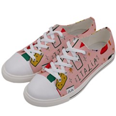 Food Pattern Italia Women s Low Top Canvas Sneakers by Sarkoni
