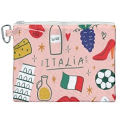 Food Pattern Italia Canvas Cosmetic Bag (XXL)