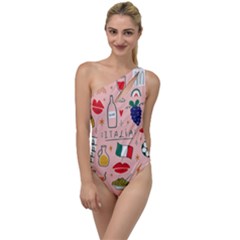 Food Pattern Italia To One Side Swimsuit