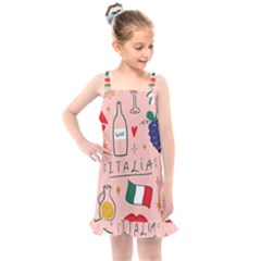 Food Pattern Italia Kids  Overall Dress