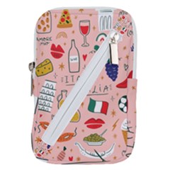 Food Pattern Italia Belt Pouch Bag (Large)