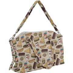 Junk Food Hipster Pattern Canvas Crossbody Bag