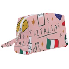 Food Pattern Italia Wristlet Pouch Bag (Large)