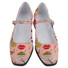 Food Pattern Italia Women s Mary Jane Shoes