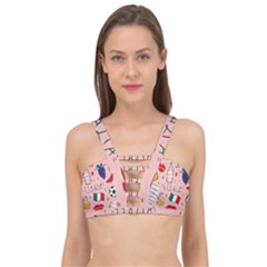 Food Pattern Italia Cage Up Bikini Top