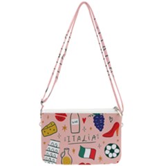 Food Pattern Italia Double Gusset Crossbody Bag