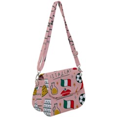 Food Pattern Italia Saddle Handbag