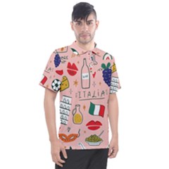 Food Pattern Italia Men s Polo T-Shirt