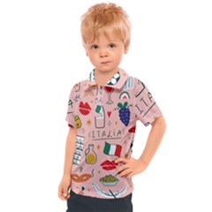 Food Pattern Italia Kids  Polo T-Shirt