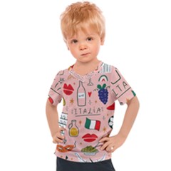 Food Pattern Italia Kids  Sports T-Shirt