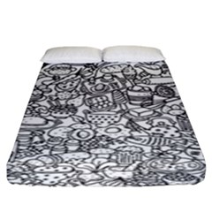 Food Doodle Pattern Fitted Sheet (king Size)
