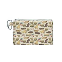 Junk Food Hipster Pattern Canvas Cosmetic Bag (small) by Sarkoni