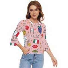 Food Pattern Italia Bell Sleeve Top