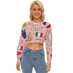 Food Pattern Italia Lightweight Long Sleeve Sweatshirt